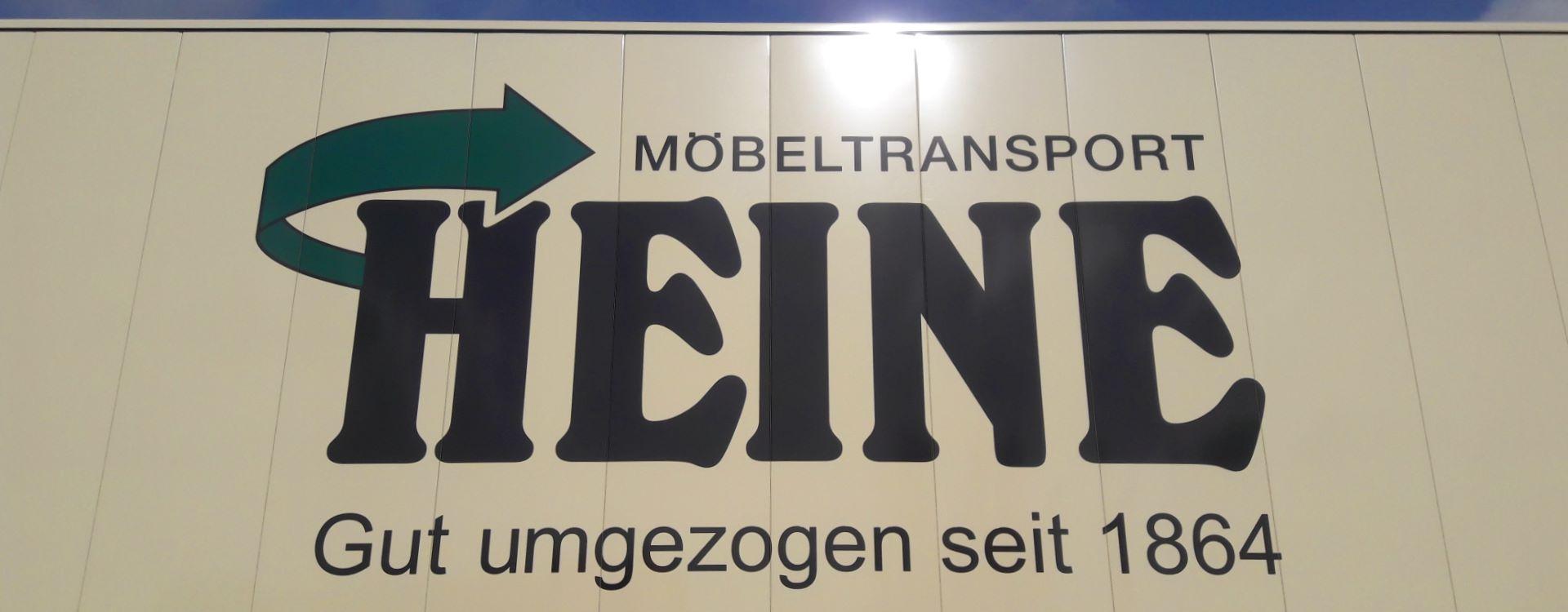Schriftzug auf Container der Firma Möbeltransport heine GmbH